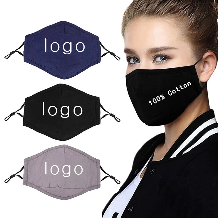Wholesale Reusable Fabric Mask Custom Logo Print customize logo face mask