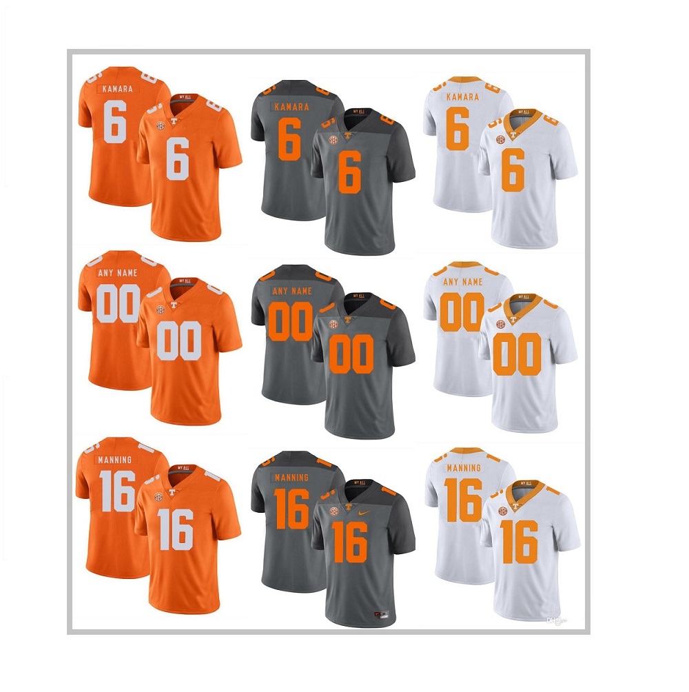 Оригинальные американские футболки Tennessee Vols в масштабе 1:1 с персонализированным именем и номером для колледжа оранжевого цвета