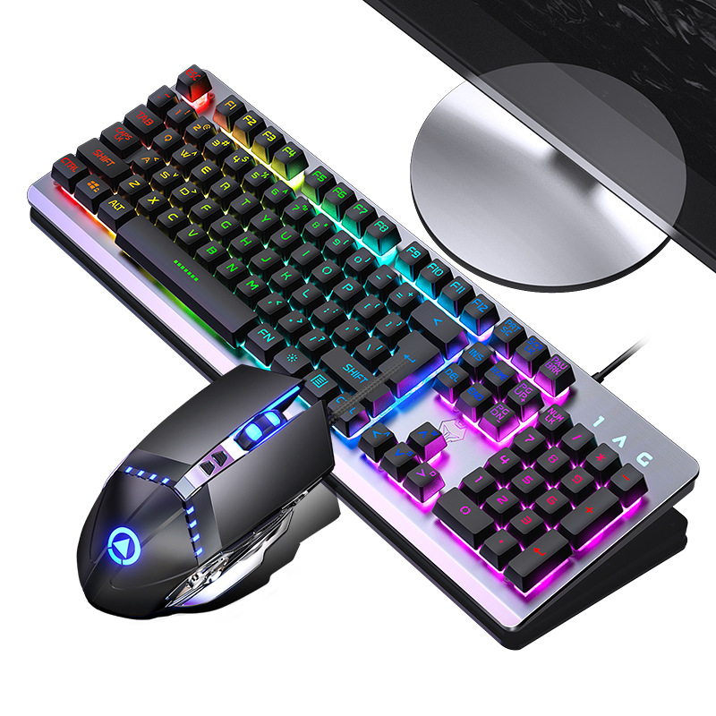 2020 Wired USB 3 in 1 backlight usb wired Mechanical Keyboard Mouse Set K002 RGB Optical Gaming Headphone Mouse Keyboard Combo