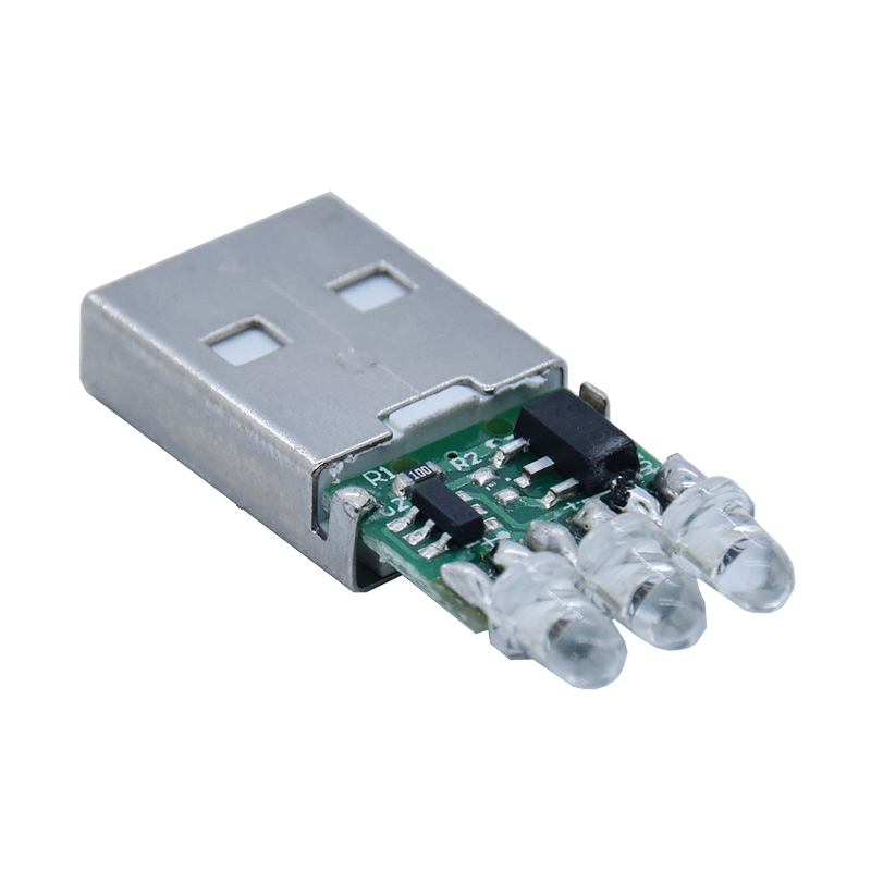 Wire Solder A type USB 2.0 male 4P Connector USB connector male socket with led light
