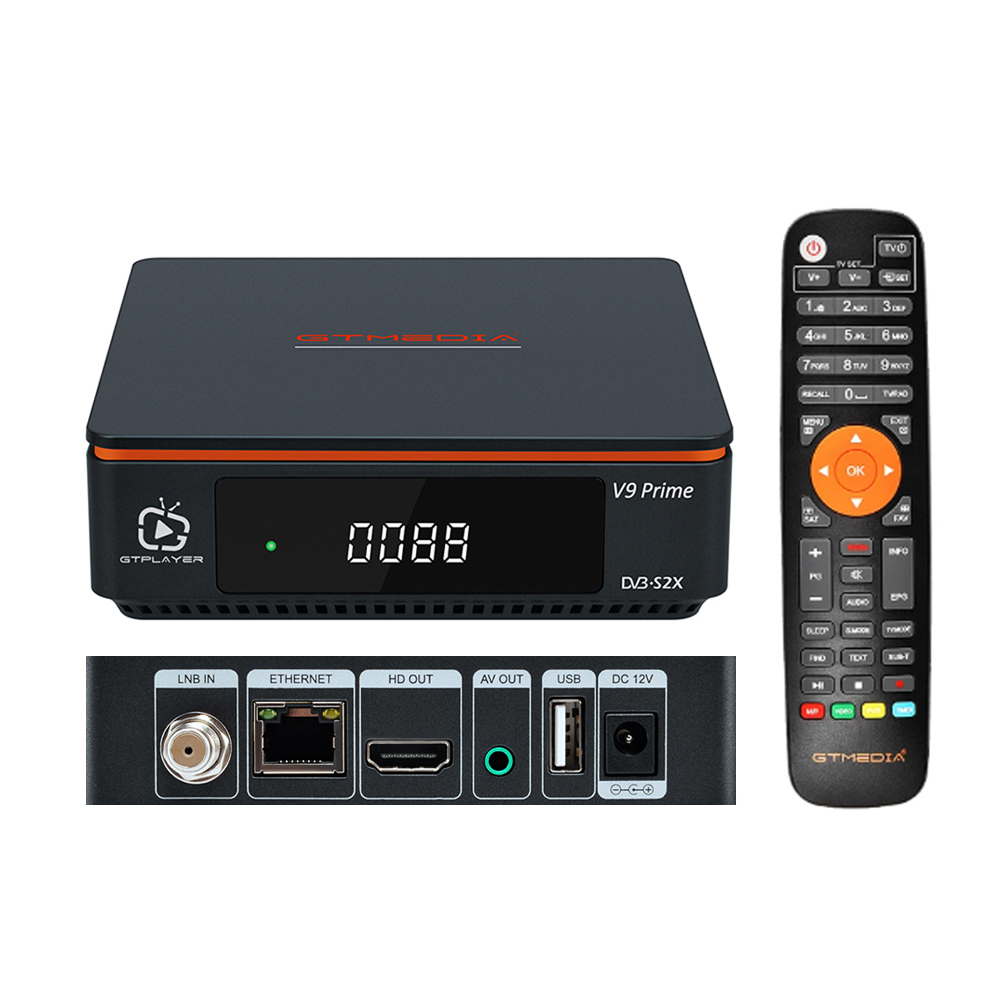 Gtmedia V9 Prime цифровой спутниковый ТВ приемник H.265 DVBS/S2/S2X и встроенным модулем Wi-Fi Поддержка T2-MI, HEVC мульти поток
