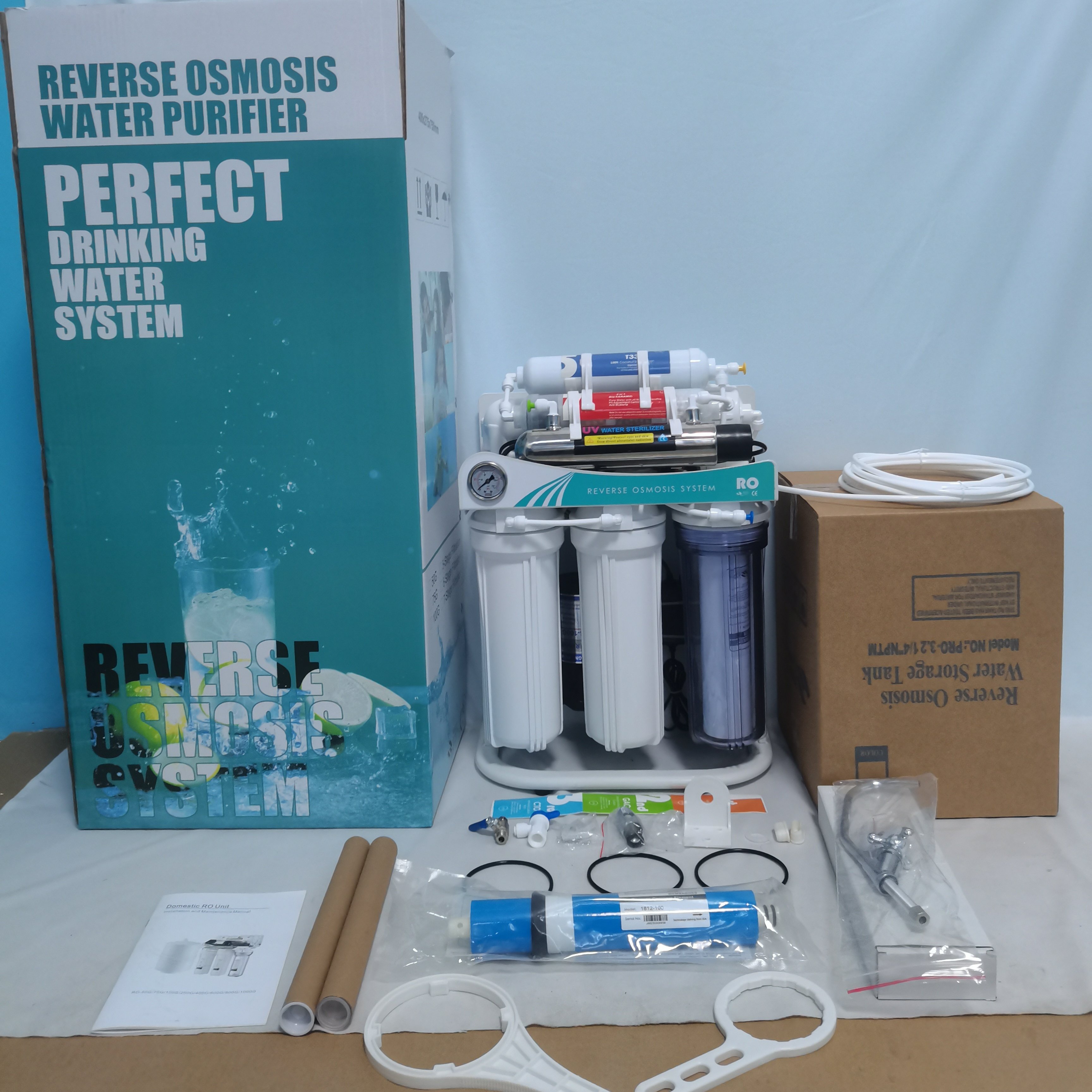 with UV 8 Stages 100GPD for Homeuse Reverse Osmosis System Water Purifier