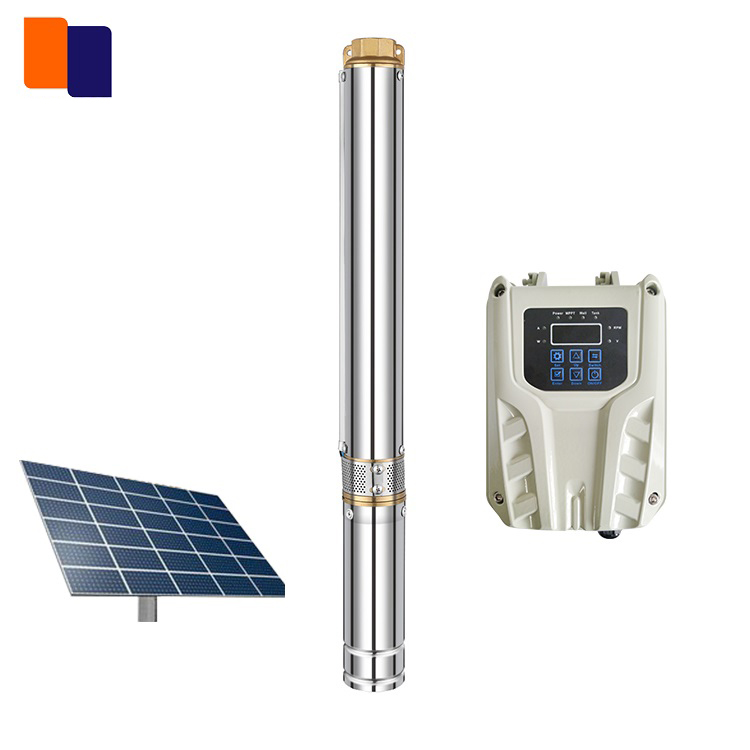 3 "3.5m 3/hr 35 м-135 м DC24V-110V 300W-1100W работающий на постоянном токе от солнечных батарей водяного насоса с медным цилиндром пластиковый импеллер для полива и орошения водяной насос