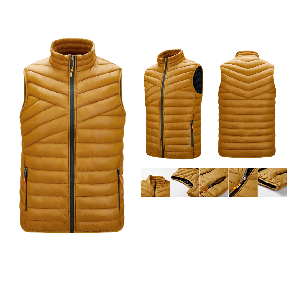 New Trending Male Plain Leisure Vest Stand Neck Zipper Coat Winter Blank Men's Waistcoat & Vest Large Size M-6XL