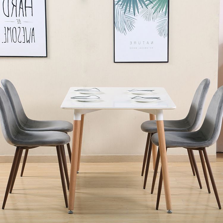 Factory Wholesale Modern Design Wooden Dining Table Set With Rectangle Top For Canteen