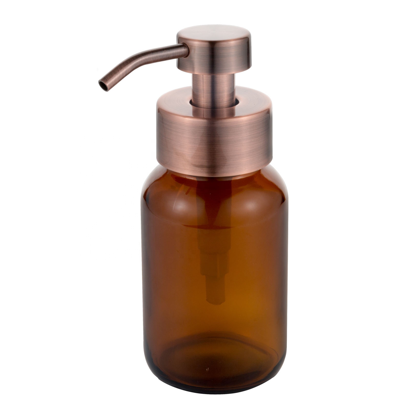 Factory Made Luxury Acrylic Gold Cosmetic Bottle Natural Shampoo 250Ml Amber Brown Plastic Bottle Soap Glass With Pump
