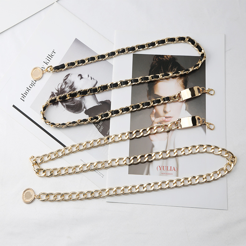 Factory direct sales retro metal chain waist chain women's skirt with fashion decoration chain thin belt wild ins trend metal ch
