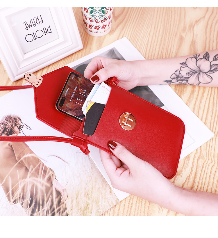 Boshiho wholesale bestseller buckle small wallet women's pu leather crossbody bag touch screen mobile phone wallet