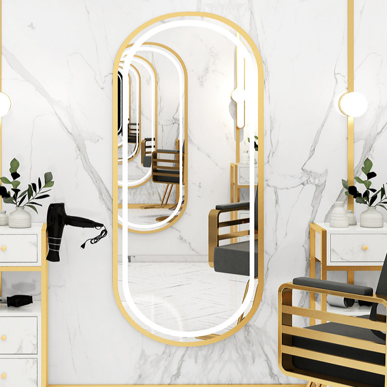 Luxury HD Silver Salon Mirror, Golden Makeup Mirror, Beauty Salon Mirror With Led Light