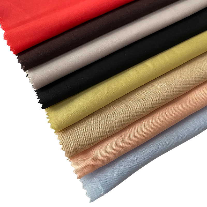Tc Fabric Poly Cotton Plain Dyed Poplin Fabric Textile T/C 65/35 For Shirts