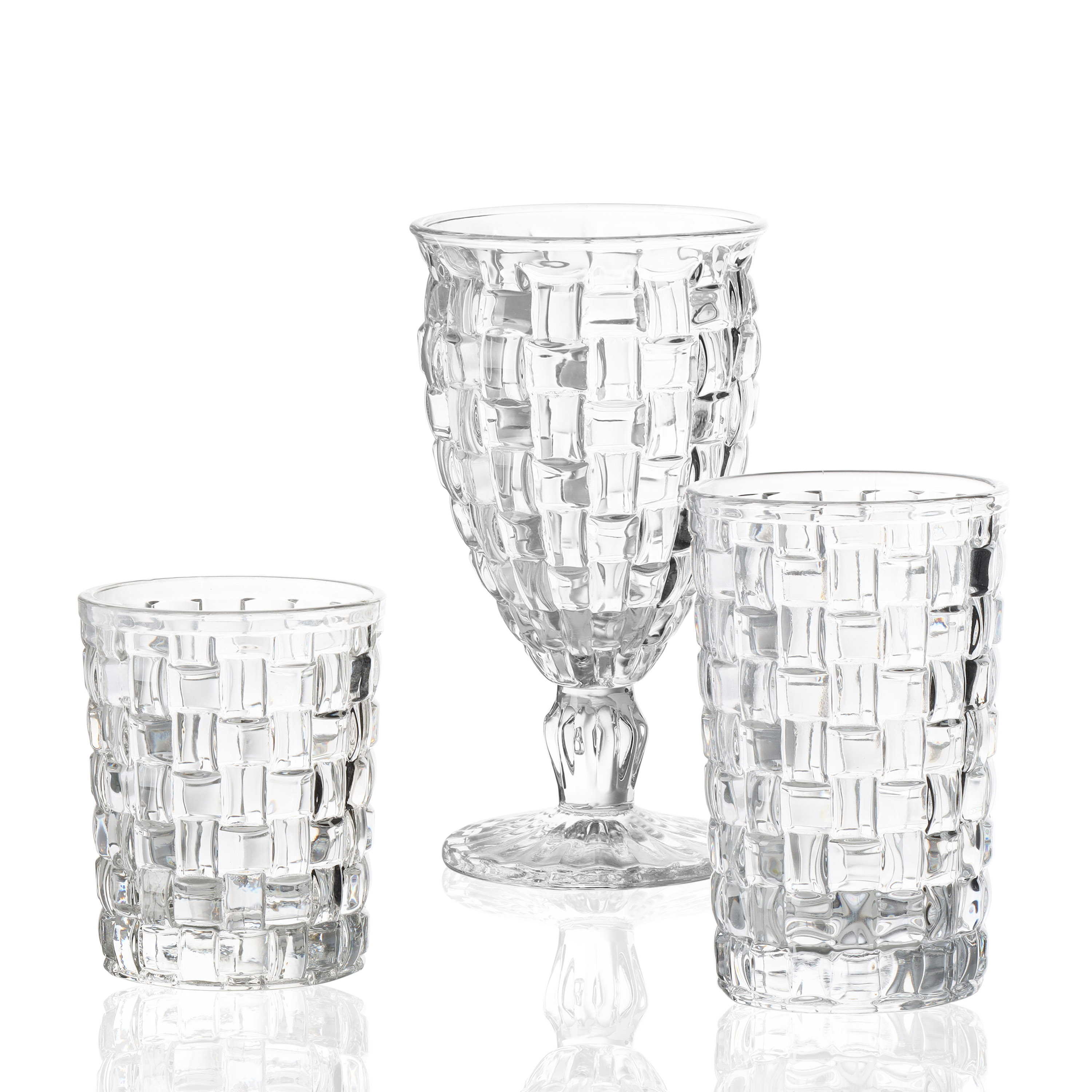 Factory direct price Embossed Colored Goblet Clear Wine Glasses Water Juice Glass Pressed Blue Glass Goblets