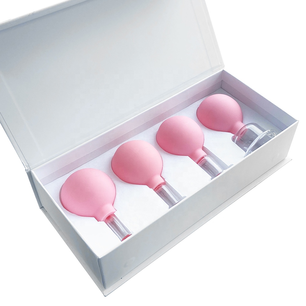 Chinese anti cellulite fat reducing facial cupping Cup 4 pieces cupping therapy body massage silicone cupping set