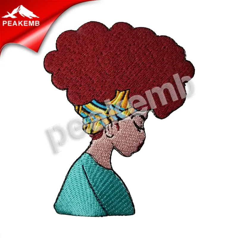 Best Price Afro Girl Iron On embroidered patch wholesale In China