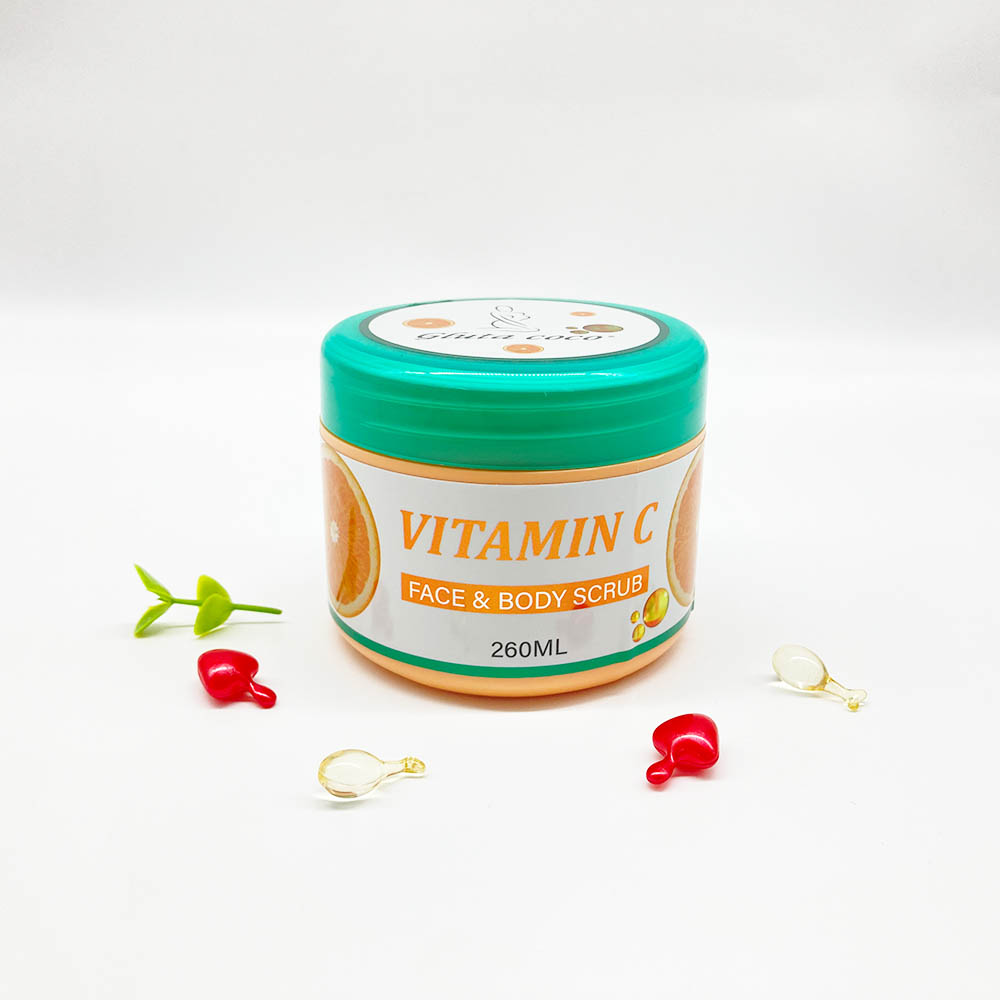 Vitamin C Face & Body Scrub For Dead Skin Exfoliating Whitening Moisturizing Deep Cleaning Original Bath Scrub 260ml