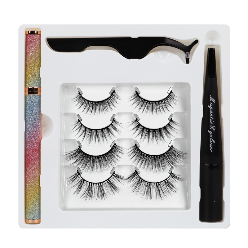 Private Label 2021 New Lashes Updated Reusable Waterproof Invisible Magnetic Eyelashes with Eyeliner Kit