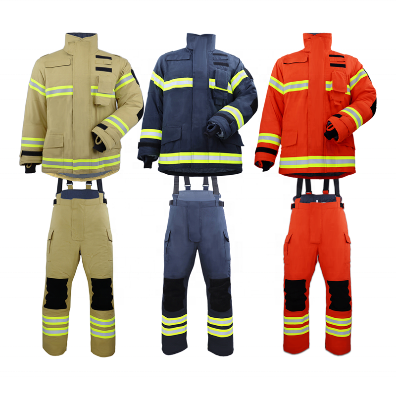 HomeSafety Firefighting Supplies EN469 Standard Firefighter Suits Fireman Turnout Gear Jacket and Trousers Protective Clothes