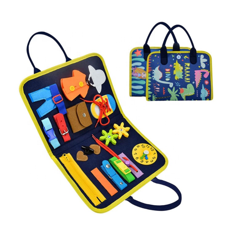 Kid Montessoris Toy Busy Board Training Game Early Educational Sensory Board Learning Basic Life Skills Teaching Aid Toys