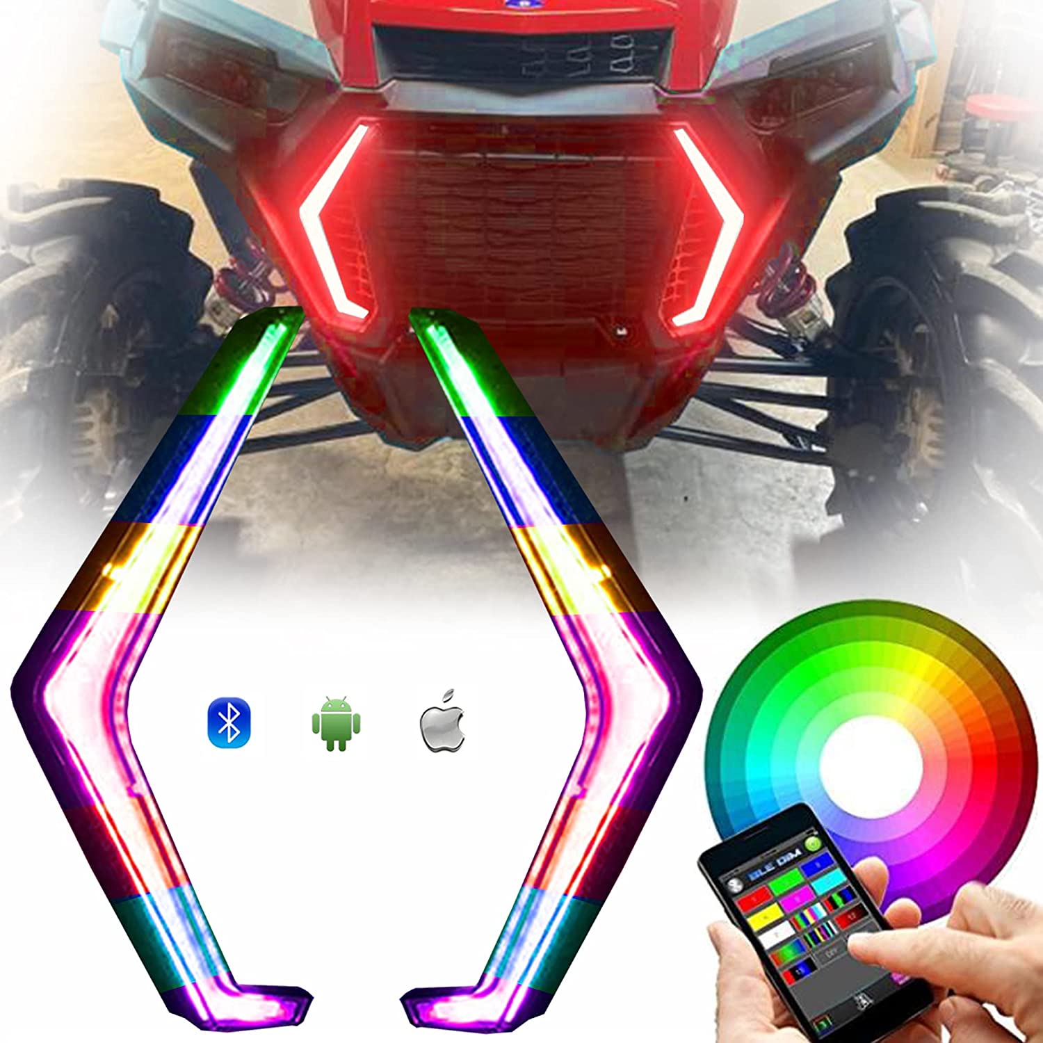 Комплект фар RZR XP 1000 Fang Accent, UTV PRO, светодиодный передний RZR, уличный, легальный, подключи и работай, сигнал поворота для Polaris RZR XP 1000