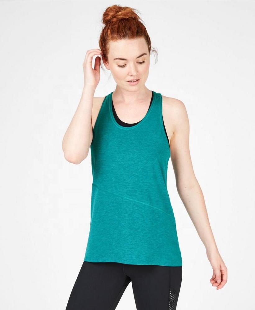 Recreation Sport Gym Tank Tops Fashion Ladies Relaxed Fit Lightweight Vest Deep Lake Ladies Training Singlet With Racerback