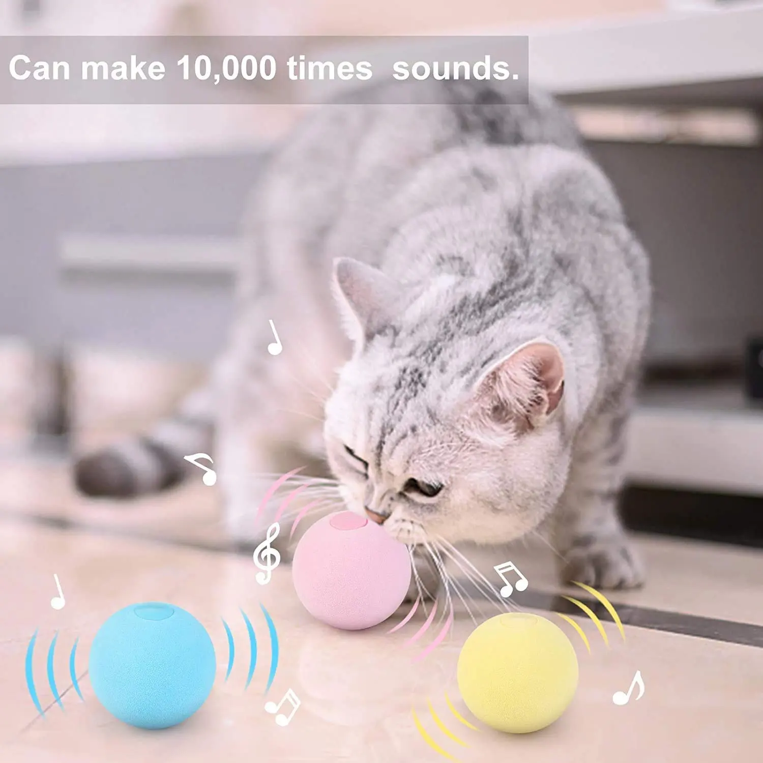 3 шт. игрушечные кошачьи мячи со звуком