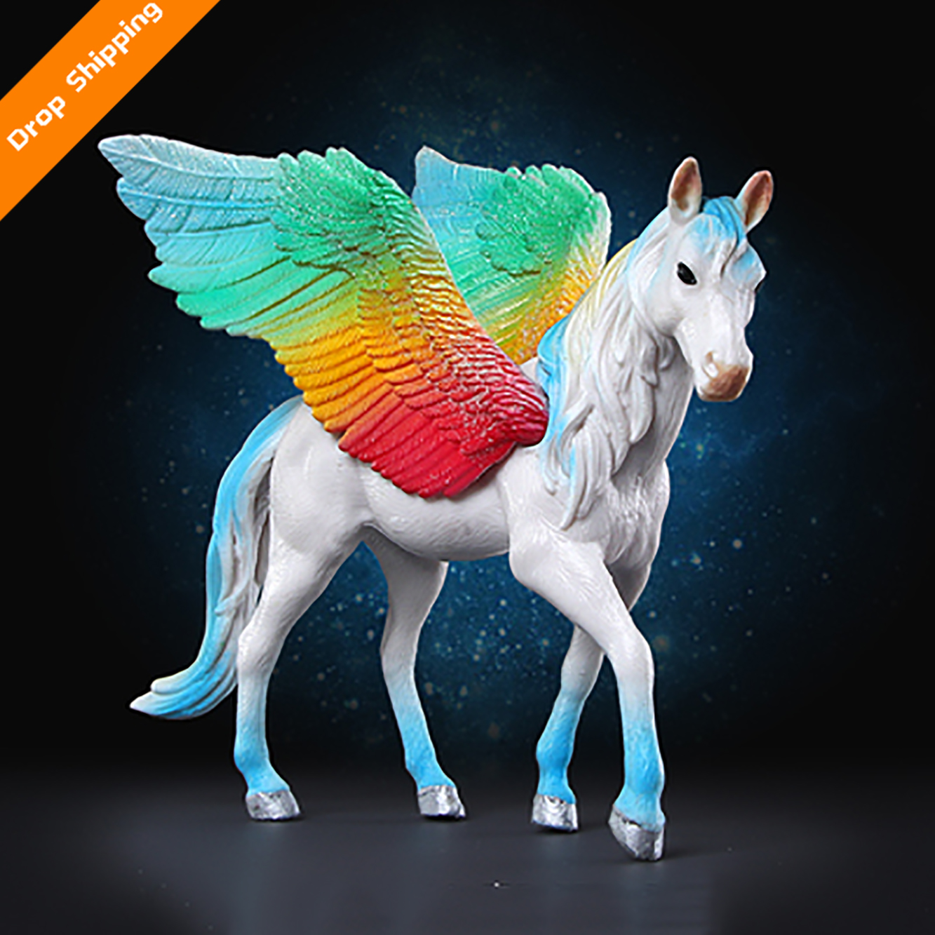 Factory direct selling children's simulation fairy tales mythology animal mythical beast elf horse unicorn pegasus model toy