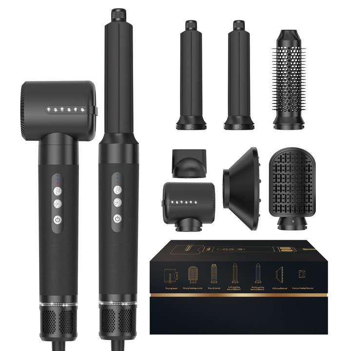 Professional High Speed 7 In 1 Air Styler Ionic Hair Dryer Brush Hair Blow Dryer 1600w For Fast Drying Air Styler Set Salon
