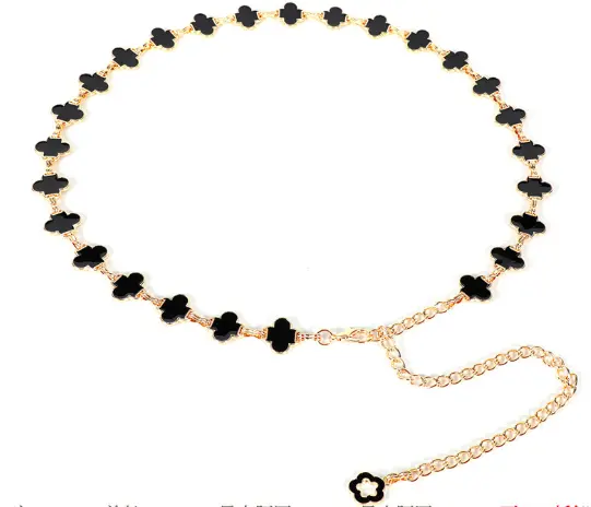 Fashion Woman  Gold Resin Link Waist Chain Flower Circle Dresses Decoration Women Dress Chain Waist belt
