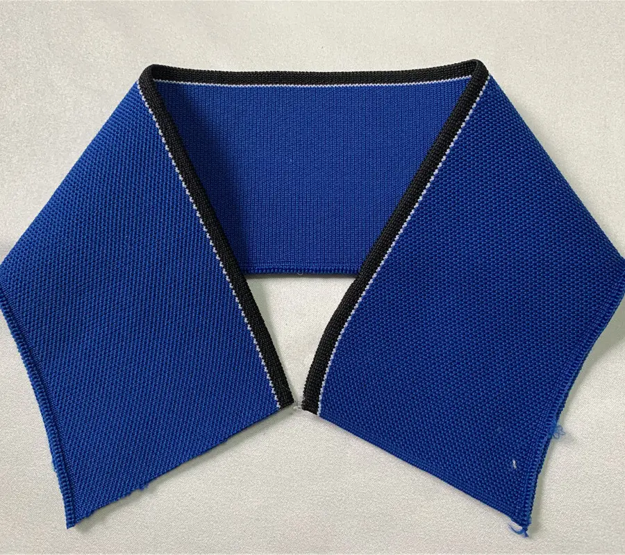 Customized Polyester/cotton Striped ribbed cuffs and hem / collar cuff hem rib