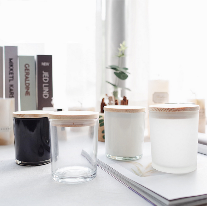 Luxury Empty Glass Candle Jars Wholesale Clear Glass Candle Jar with Lid for Candle Making