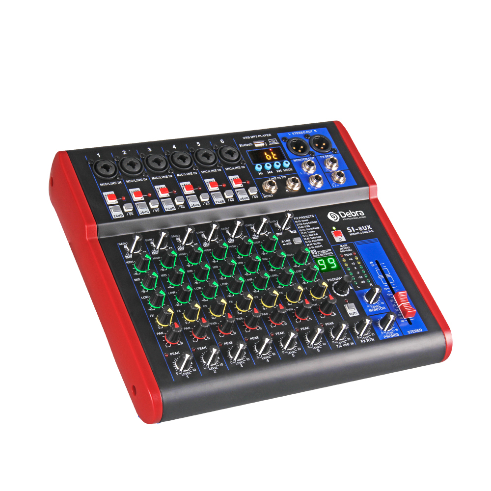 Portable Professional 4/6/8-channel Mini Mixer DJ Mixer Reverb Effect Home Karaoke USB Live Interface Mixer