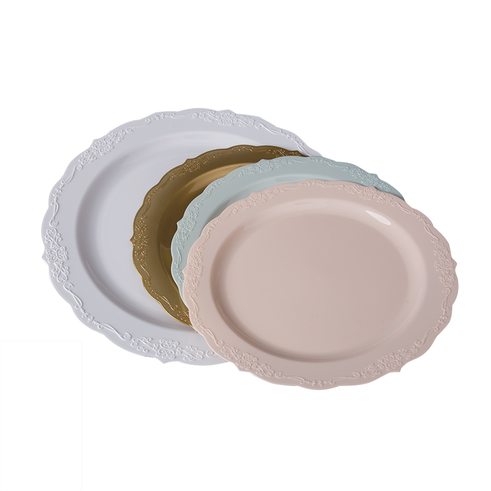 Hot sale ps plastic disposable plate for wedding 50 10.25" plates and 50 7.5" plates