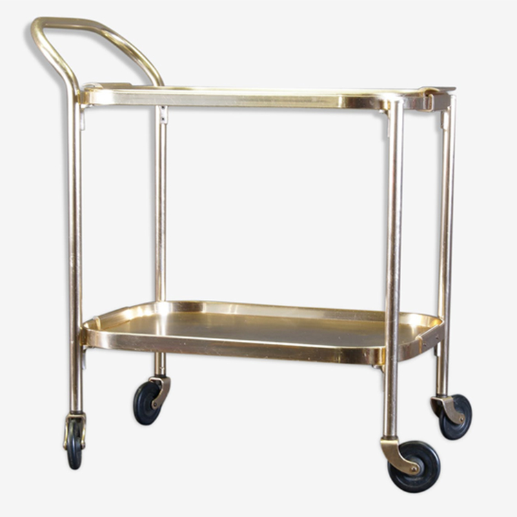 Removable golden powder coated metal service cart