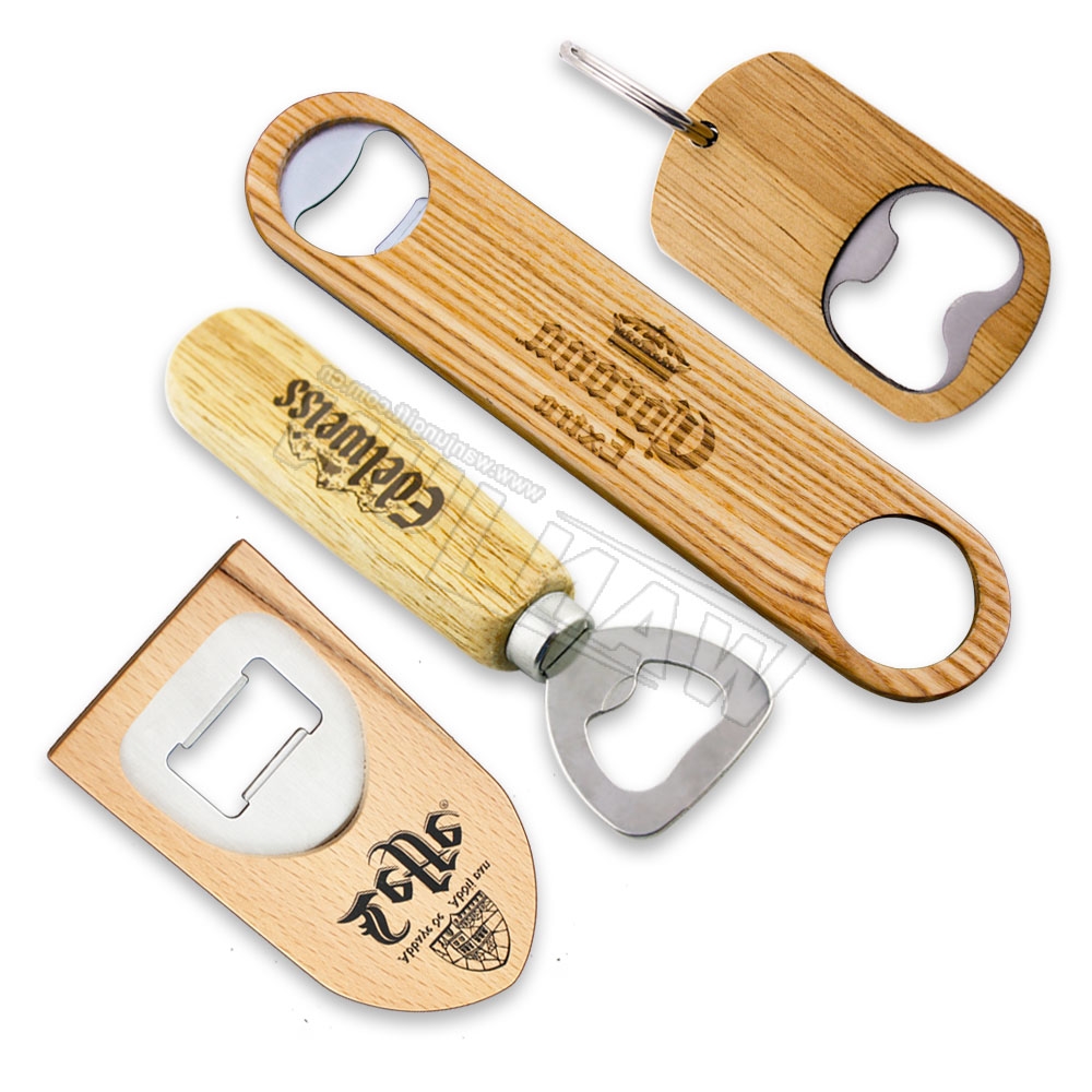 Professional wholesale customized safety environmental blank wooden keychain bottle opener