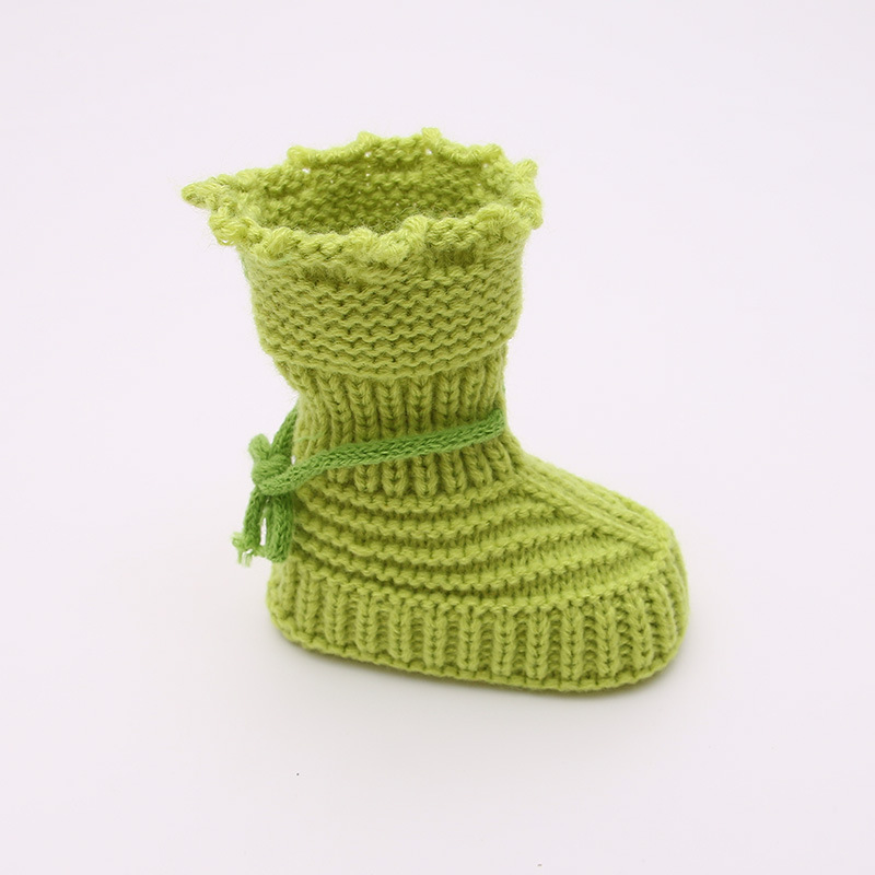 Hand crochet knit baby shoes