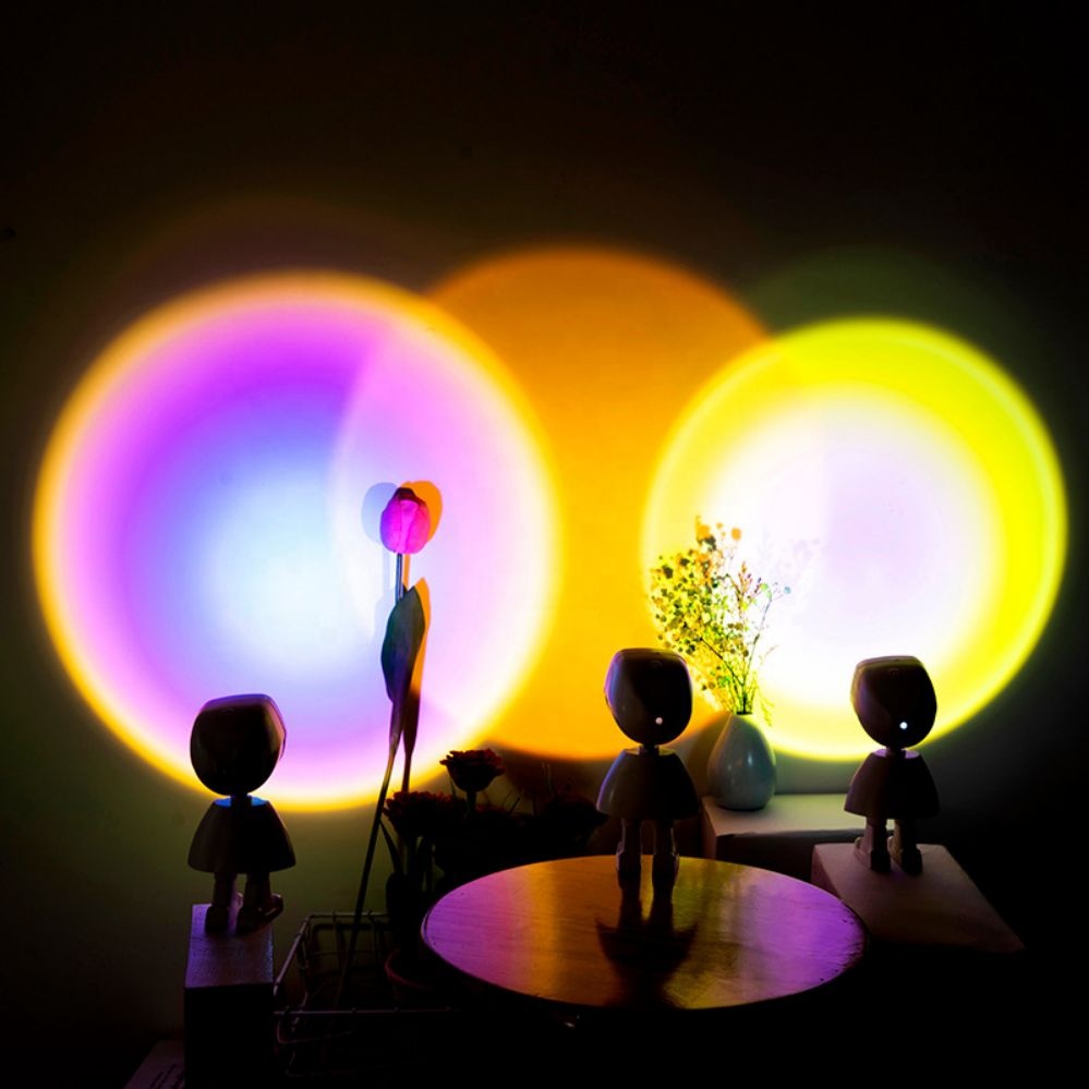 Мини-проектор с дистанционным управлением, разноцветный светодиодный rgb проектор, робот, лампа заката
