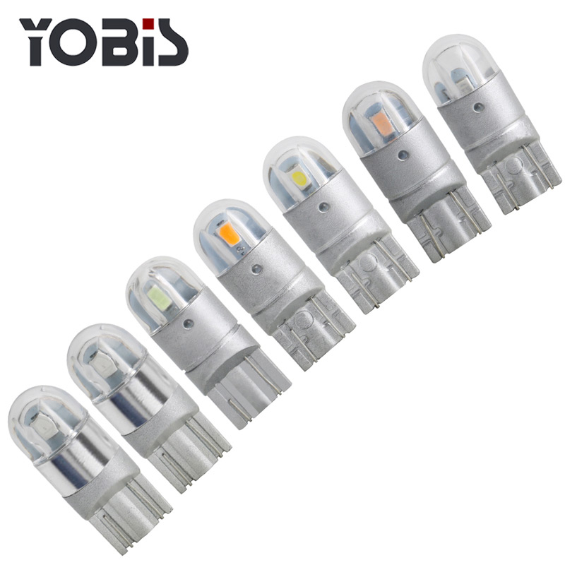 Yobis T10 W5W 3030 2SMD 12 В Высокая яркость чтения карты свет лампа интерьера T10 W5W лампа автомобиля для универсального использования автомобиля
