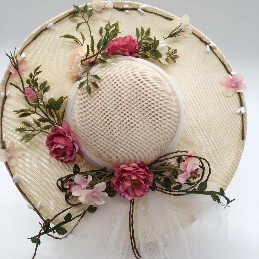 Specials Pastoral Bride Flower Hat Handmade Flower Wedding Jewelry Wedding Dress Hat
