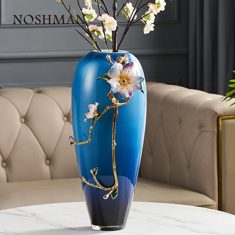 Роскошная Высококачественная эмалированная стеклянная ваза NOSHMAN Florero de cristal в европейском стиле ручной работы