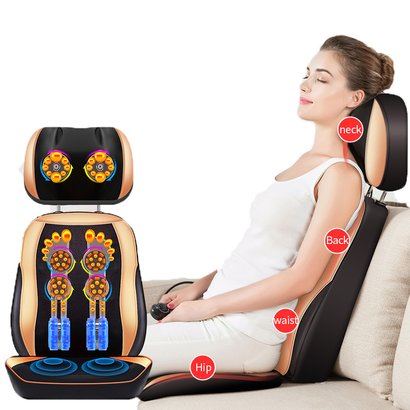 Portable Electric Back Massager Chair Pad Neck Pain Relief Heating Vibrator Mattress Car Massage Cushion for Home Massage Seat