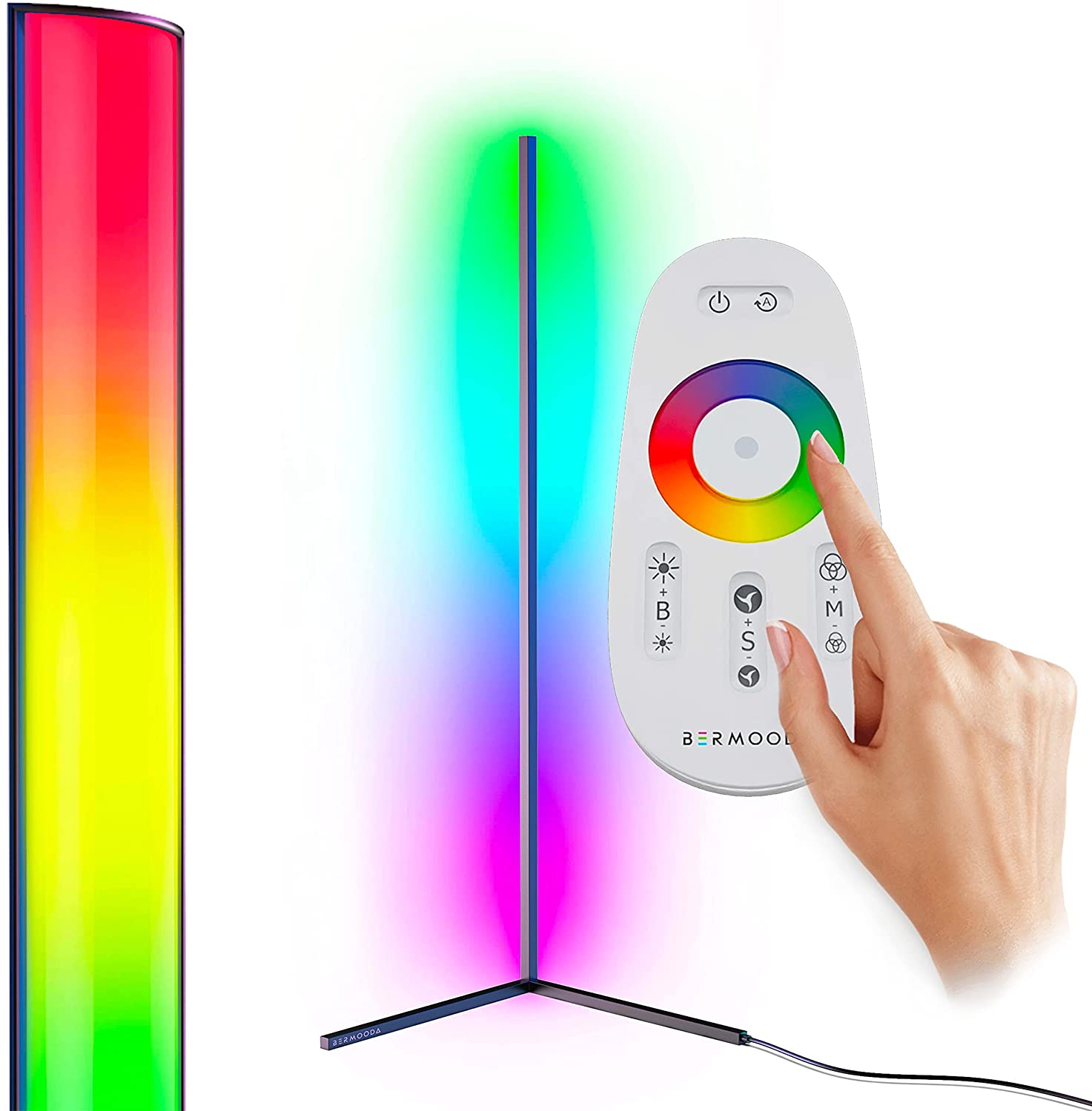 Kiss Fashion Led Corner Floor Lamp RGB Mood Lighting Modes Dimmable 20W LED Corner Lamp