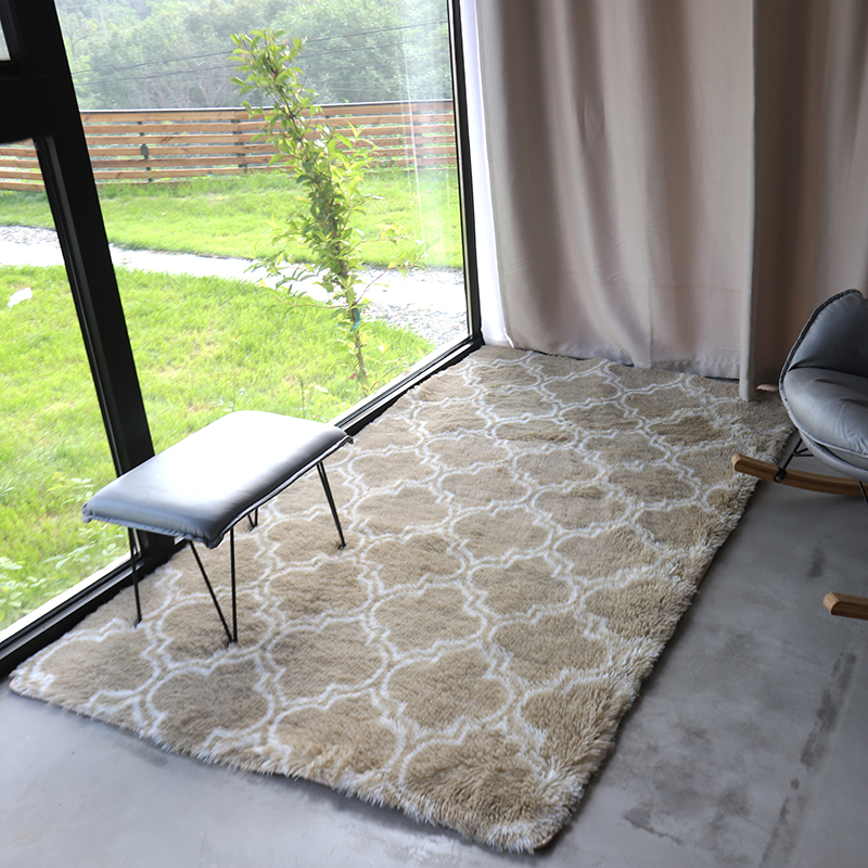 Luxury Fluffy Soft Tie-dyed long hair bedside carpet Rugs for Bedside Floor Mat in good quality