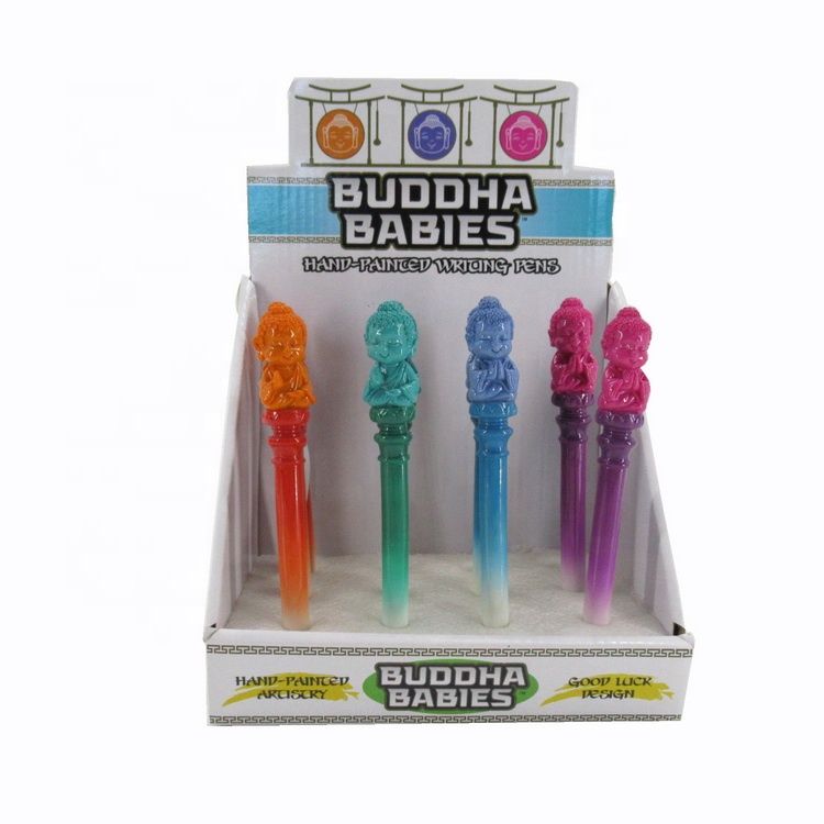Hot selling kawaii Resin Crafts baby buddha Pens The disposable resin ballpoint pen for gifts