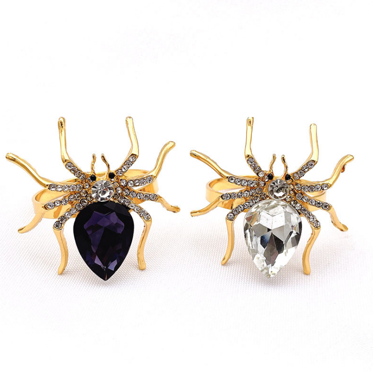 Halloween Pumpkin Spider Napkin Rings Metal Alloy Serviette Buckles Holder