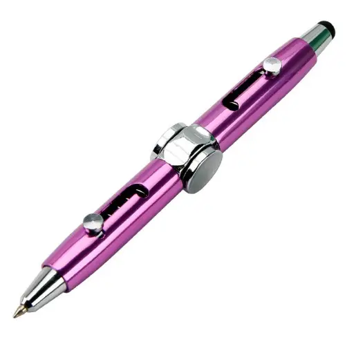 Touch screen capacitive gyro pen decompression turn rotating metal ballpoint pen multi-function finger decompression pen