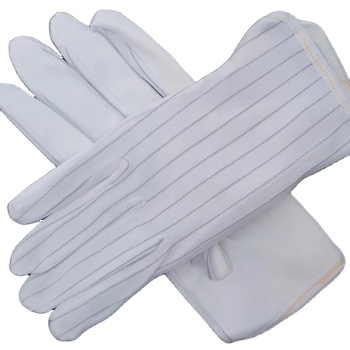 Anti-Static antistatic esd polyester stripe gloves ESD Stripped Gloves with ESD Doted Reusable Carbon Fiber Safety Gloves