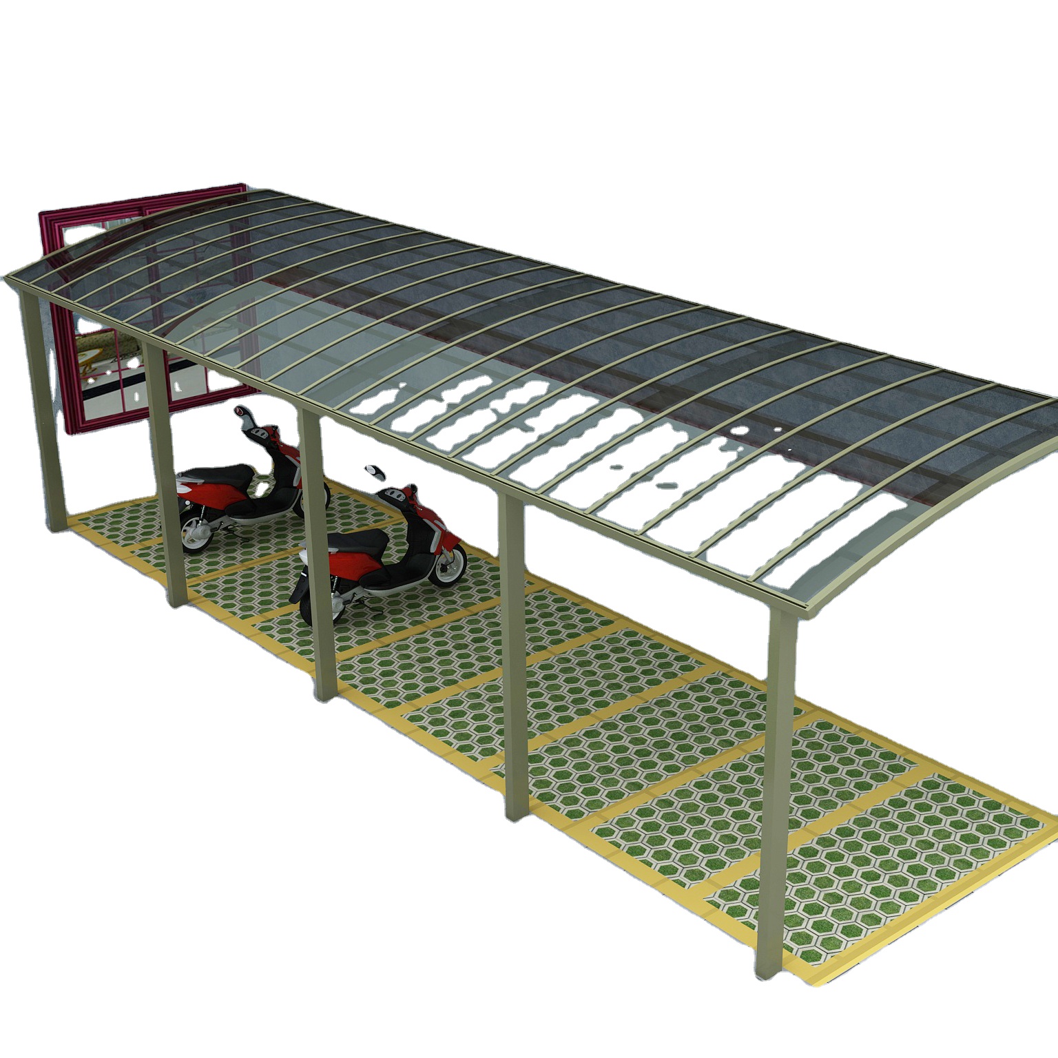 Aluminium Carport Outdoor Motorcycle Carport Shed For Factory