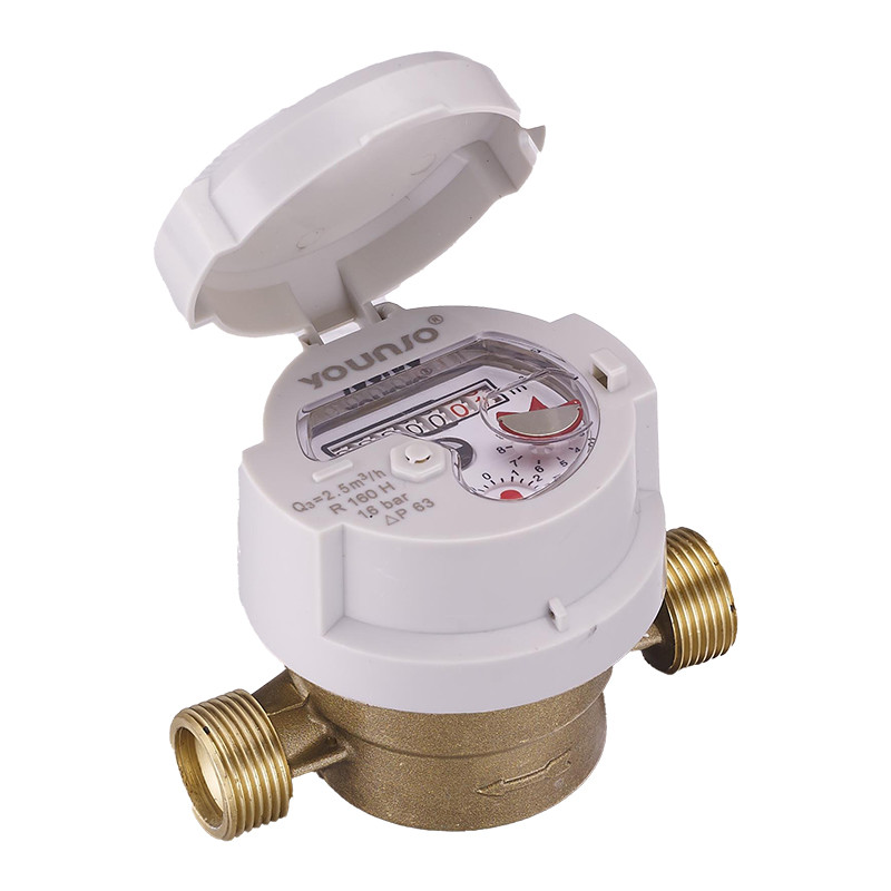 ISO4064 ISO9001 R80 R100 R160 Single Jet Dry Digital Watermeter Brass Smart Dial Intelligent Water Meters