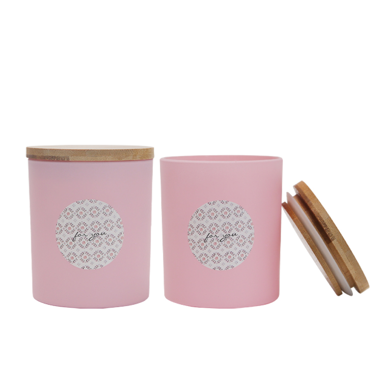 Wholesale Fancy Luxury 13 Oz 200ml 200g Empty Matte Black Amber Coloured Decorative Frosted Glass Candle Jar With Wooden Lid