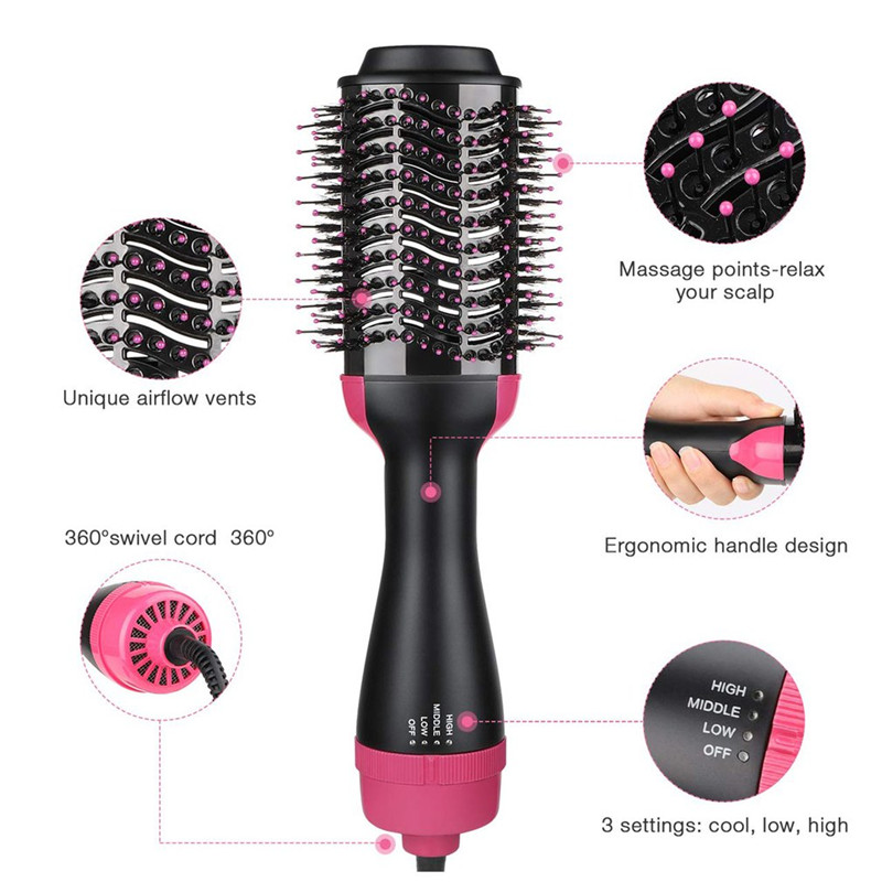 Professional Electric Hair Brush Fast Hair Straightener Comb 3 In 1 One Step 1200w Hair Dryer Volumizer Hot Air Brush
