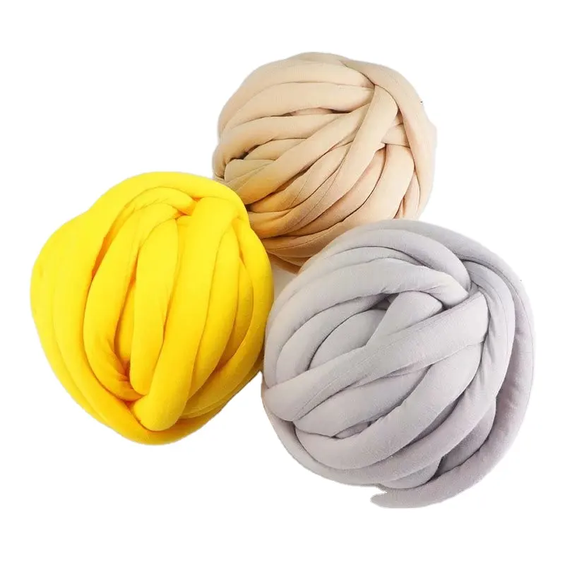 Chunky polyester hand arm knitting yarn weaving cotton tube yarn